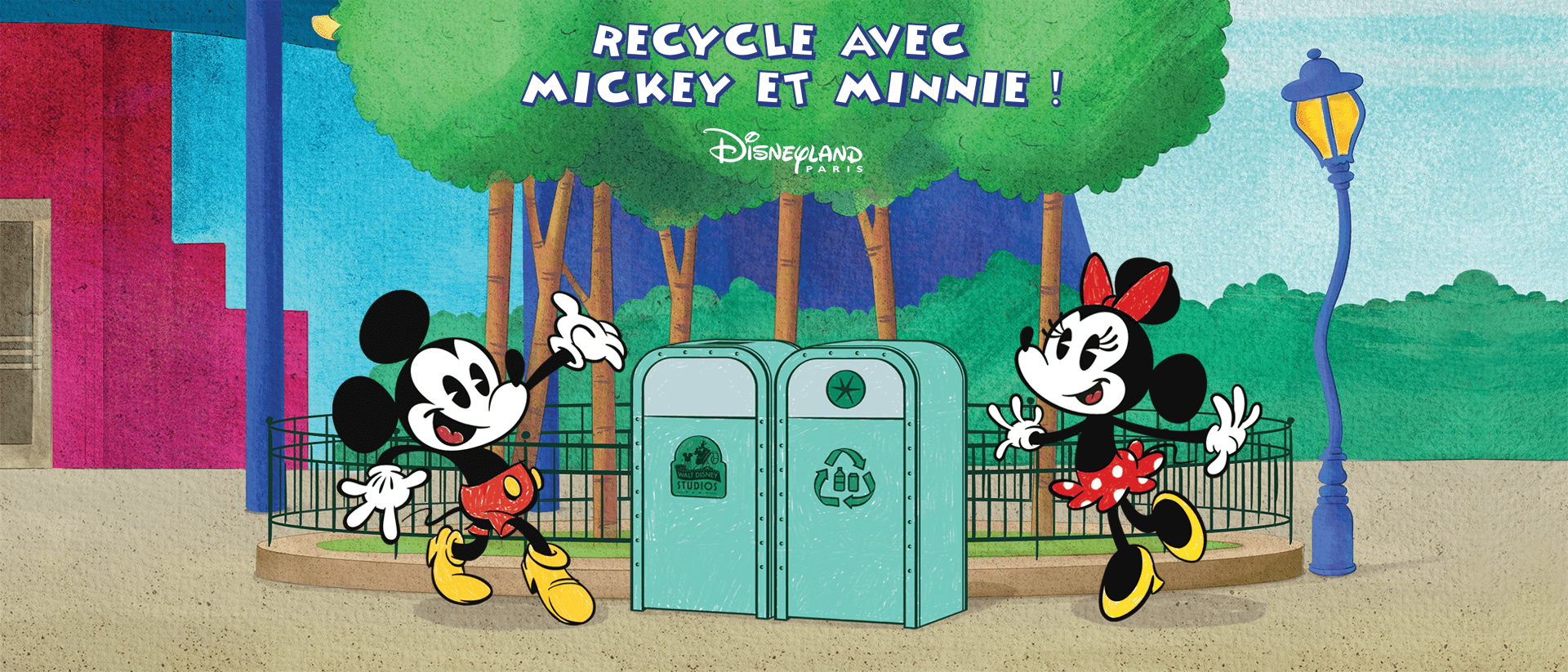 banner disneyland paris wakatoon recycle avec mickey et minnie