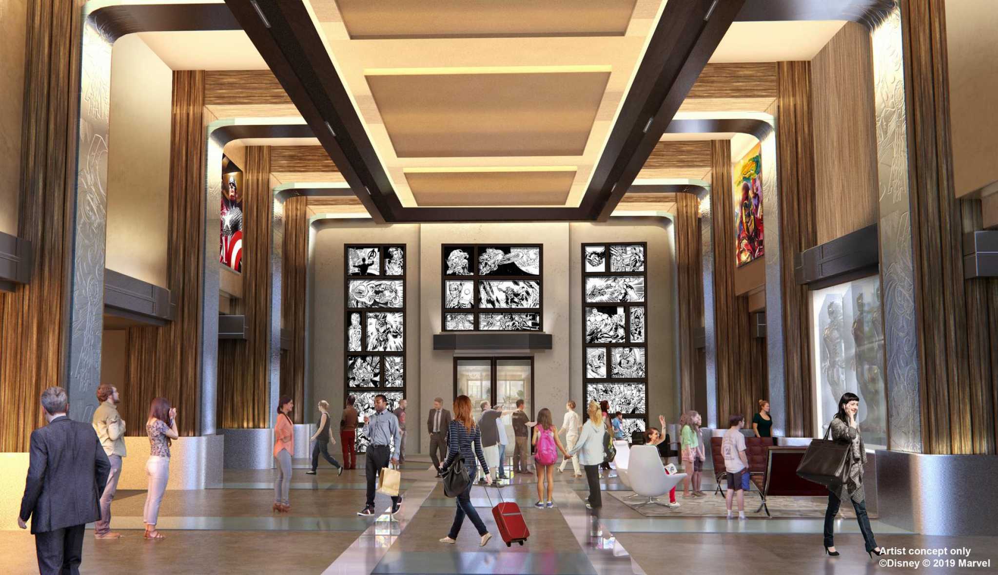thumb Lobby of Disneys Hotel New York The Art of Marvel
