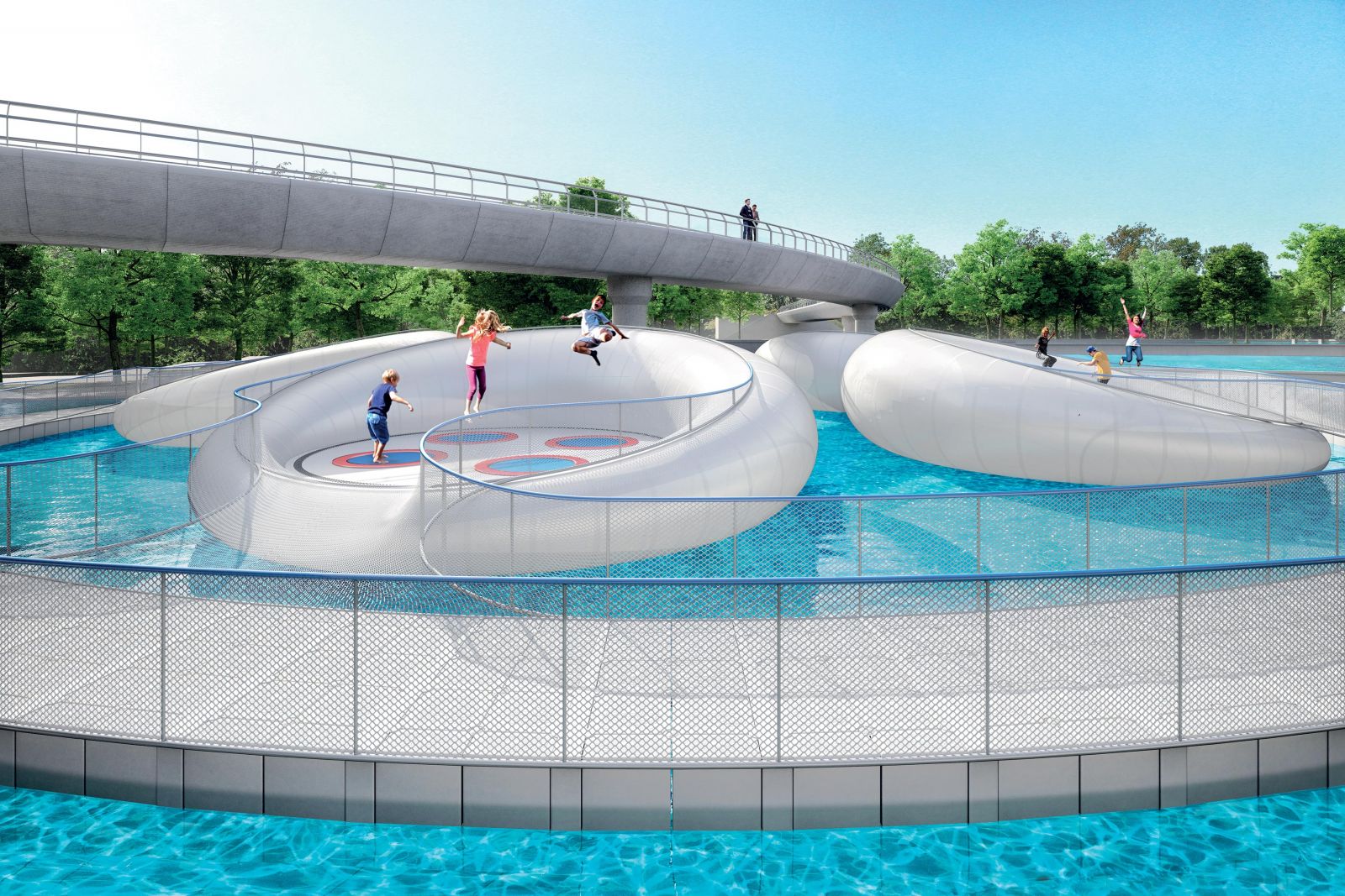trampolines aquatiques cmjn